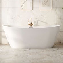 Nevada Gloss White Slipper Acrylic Freestanding Bath with Overflow